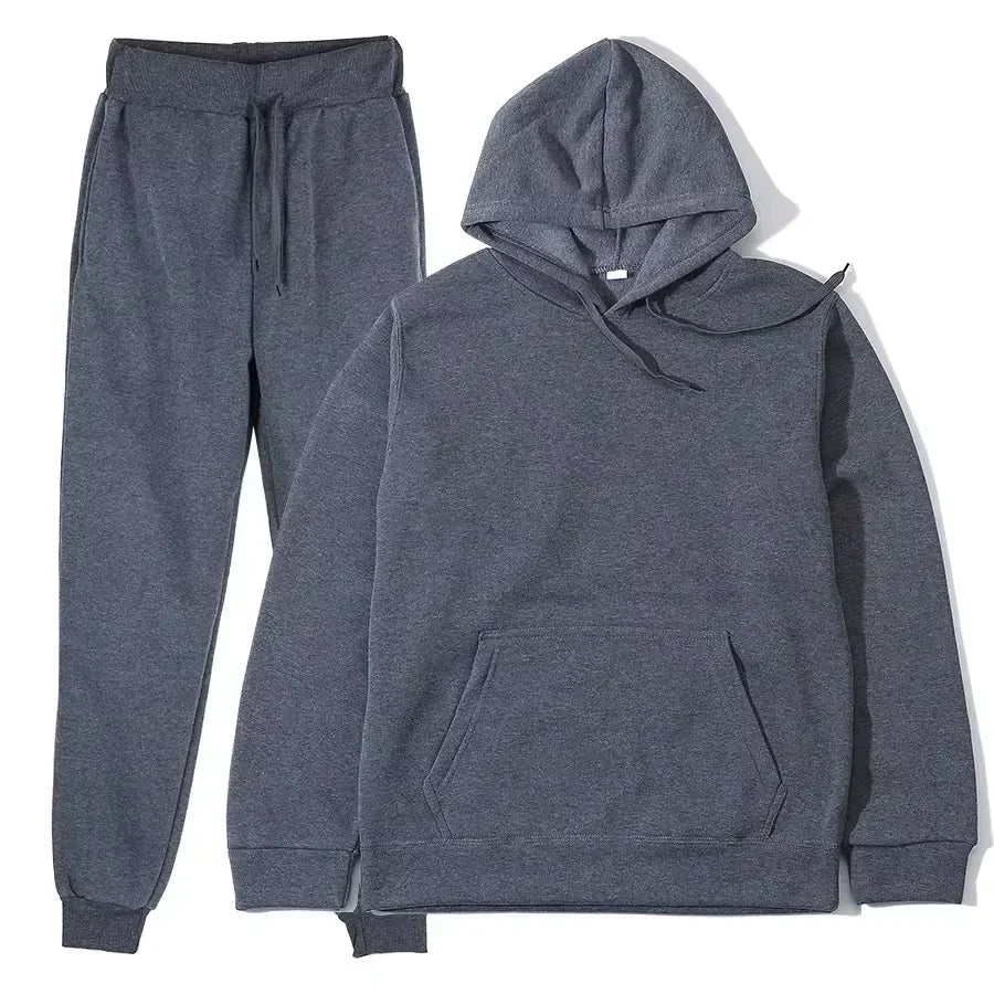 NONECN Winter Tracksuit Women Two Piece Set Hoodie Sweatpants
