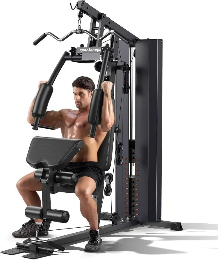 Good Home Gym, Multifunctional Home Gym Equipment, Workout Station with 154LBS Weight Stack, Exercise Equipmentfor Full Body Tra