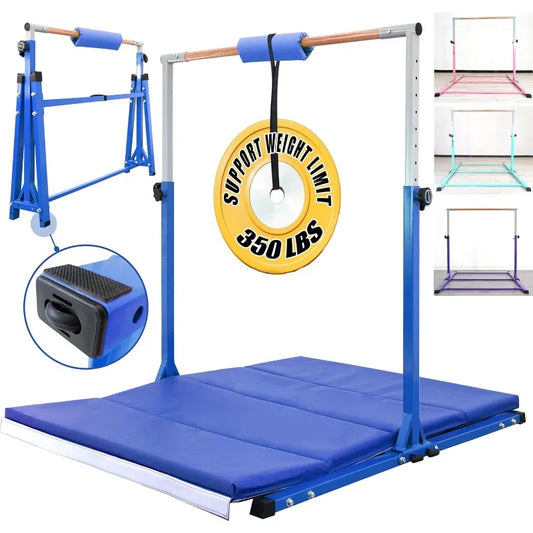 YTYIN Foldable Gymnastics Bar For Kids Teens Adjustable