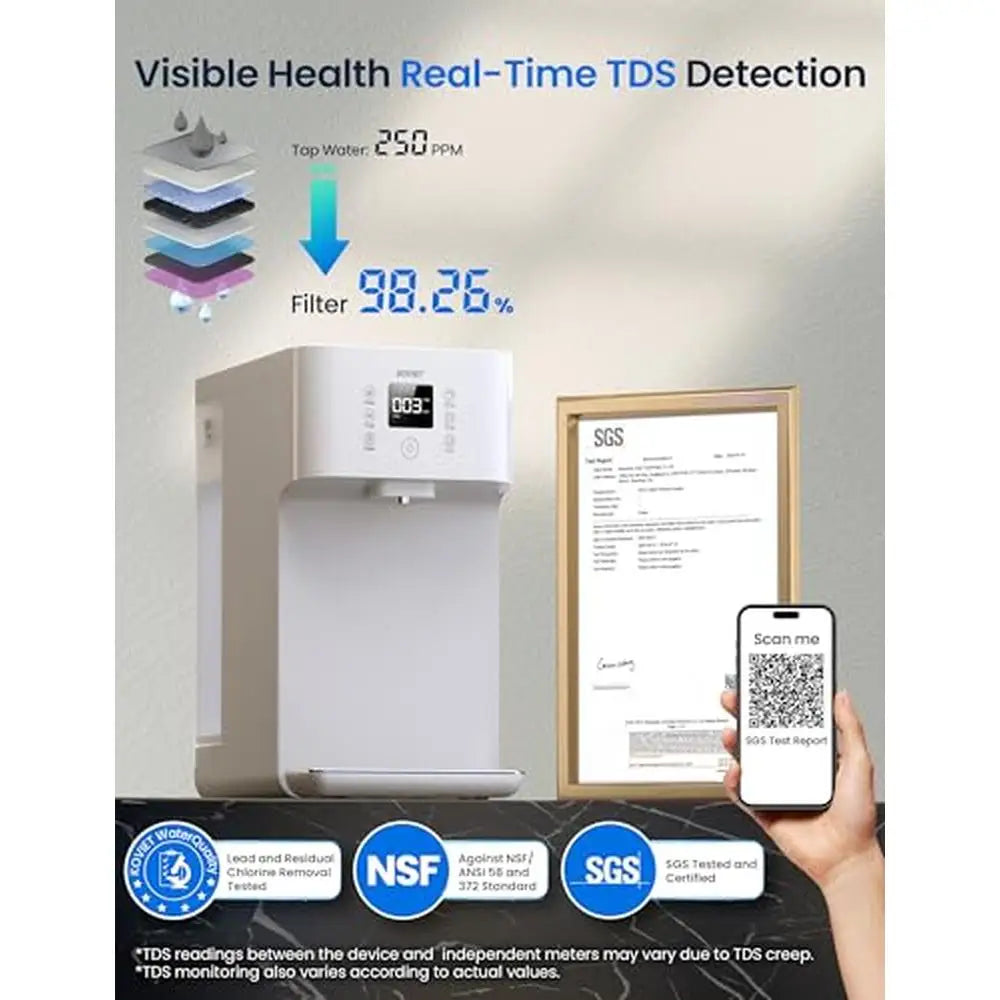 XMSJCN 8 Stage Nano RO Water Filtration System Certified