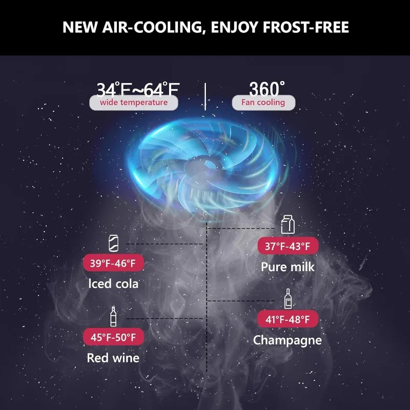 Beverage Refrigerator Cooler - 126 Can Mini Fridge with Glass Door for Soda Beer,Wine,Beverage Cooler w/ Removable Shelves,Black