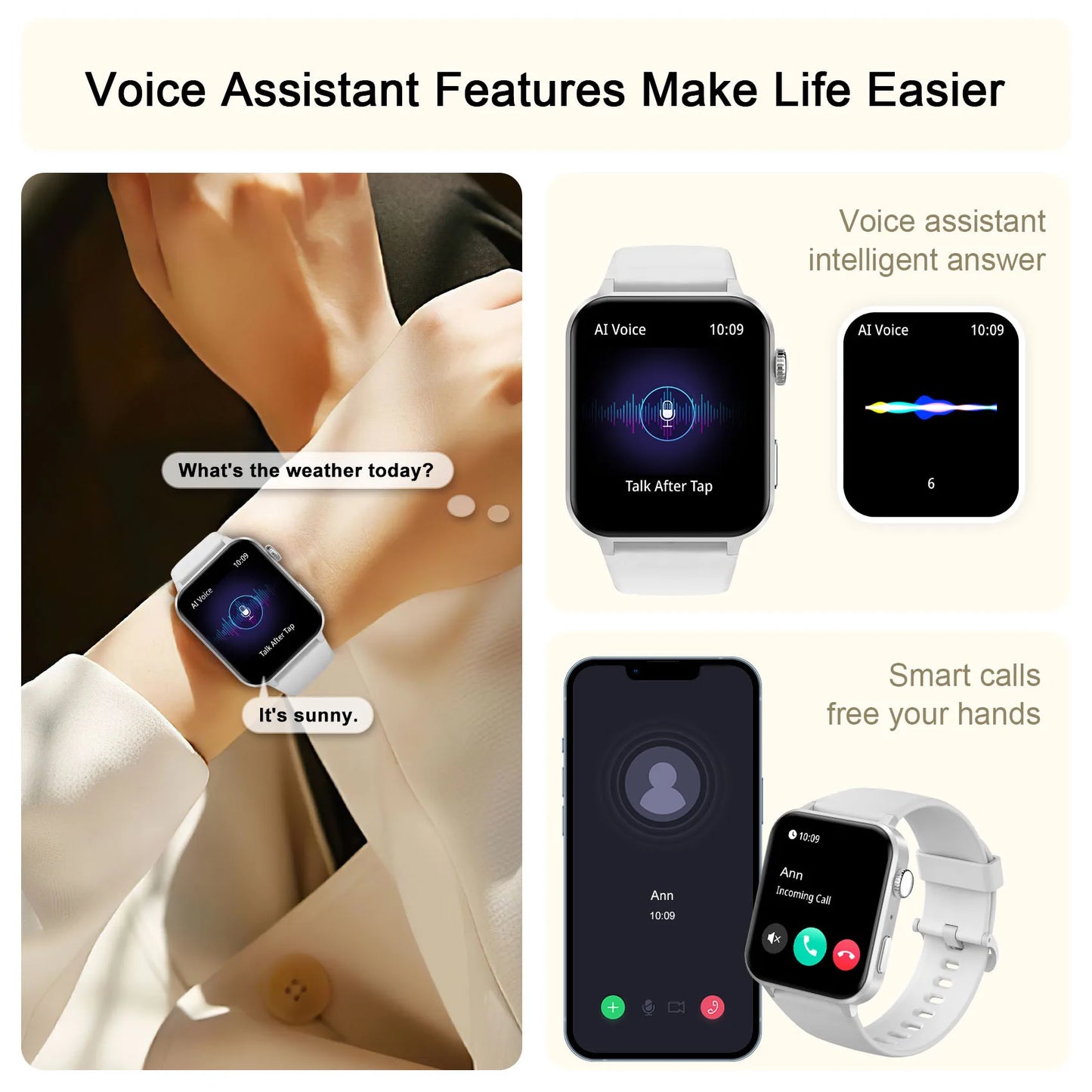 Blackview Smartwatch With Bluetooth Call Heart Rate SpO2