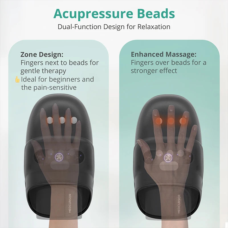 Wireless Electric Hand Massager with Air Compression and Hot Compress for Palm Acupoint Massage and Muscle Relaxation