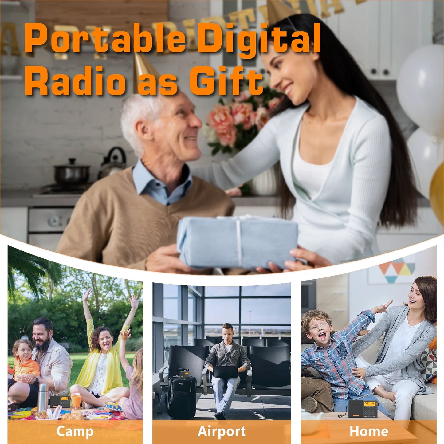 XHDATA D808 AM FM SW MW SSB Portable Radio Receiver