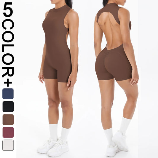 Hamidou Sleeveless Backless Yoga Jumpsuit for Women