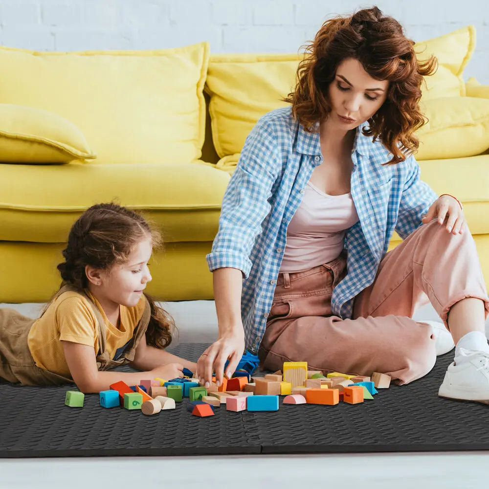 Puzzle Exercise Mat 3/4 Inch Thick Interlocking Tiles Workout Equipment 24 48 72 96