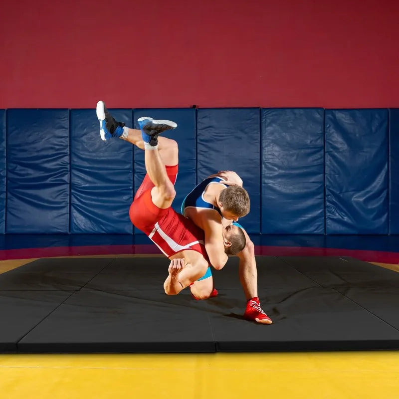 BalanceFrom Folding Gymnastics Mat 4 Foot by 10 Foot by 2 Inch Home Gym Tumbling Equipment Non Slip Surface