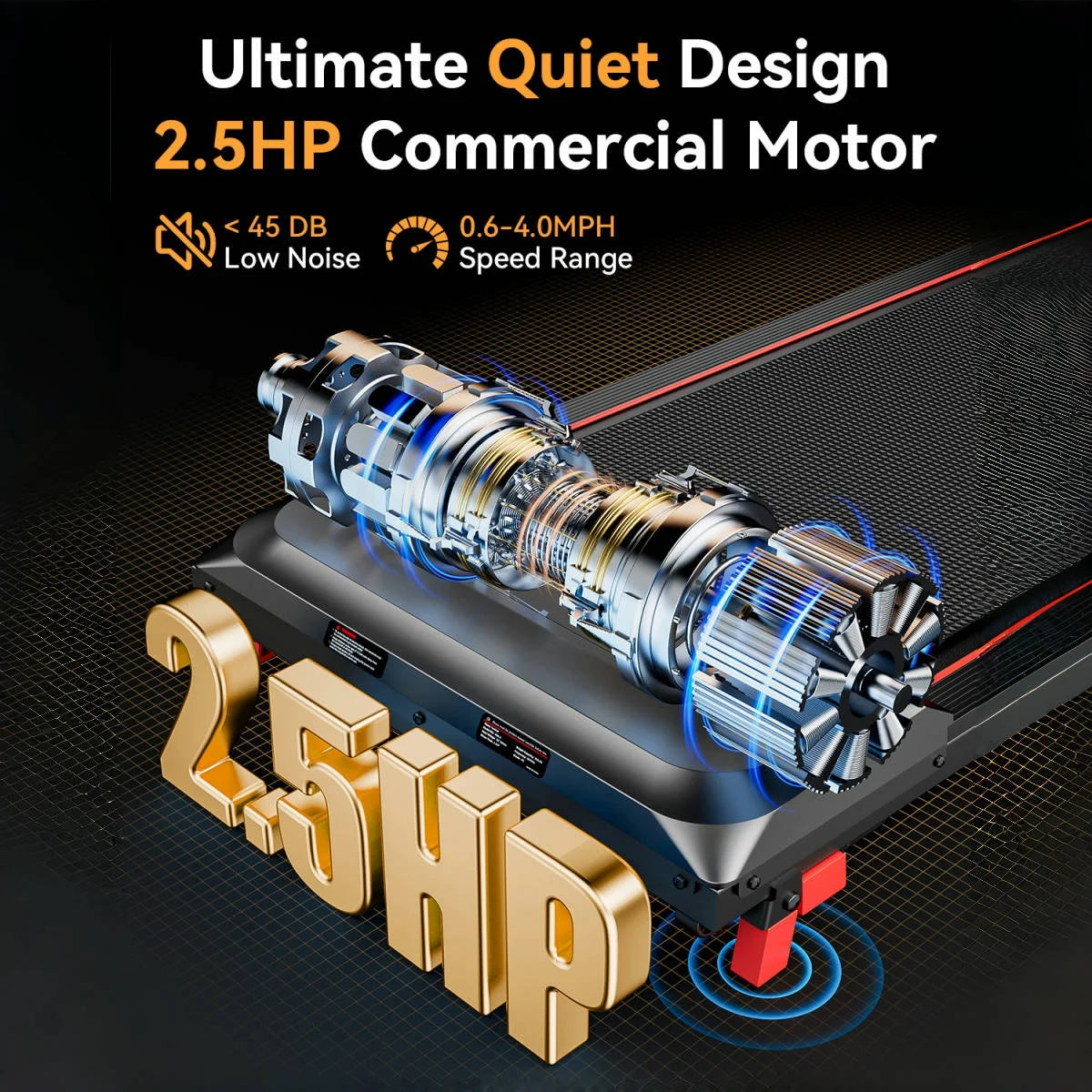 Driving Folding Electric Treadmill Walking Pad With LCD Display