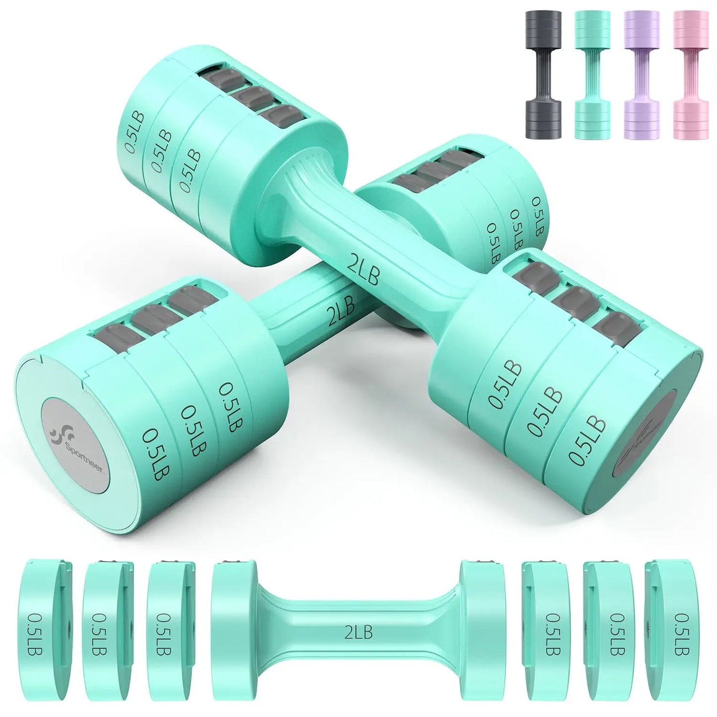 Sportneer Adjustable Dumbbell Set Fast Adjust Home Gym Weights