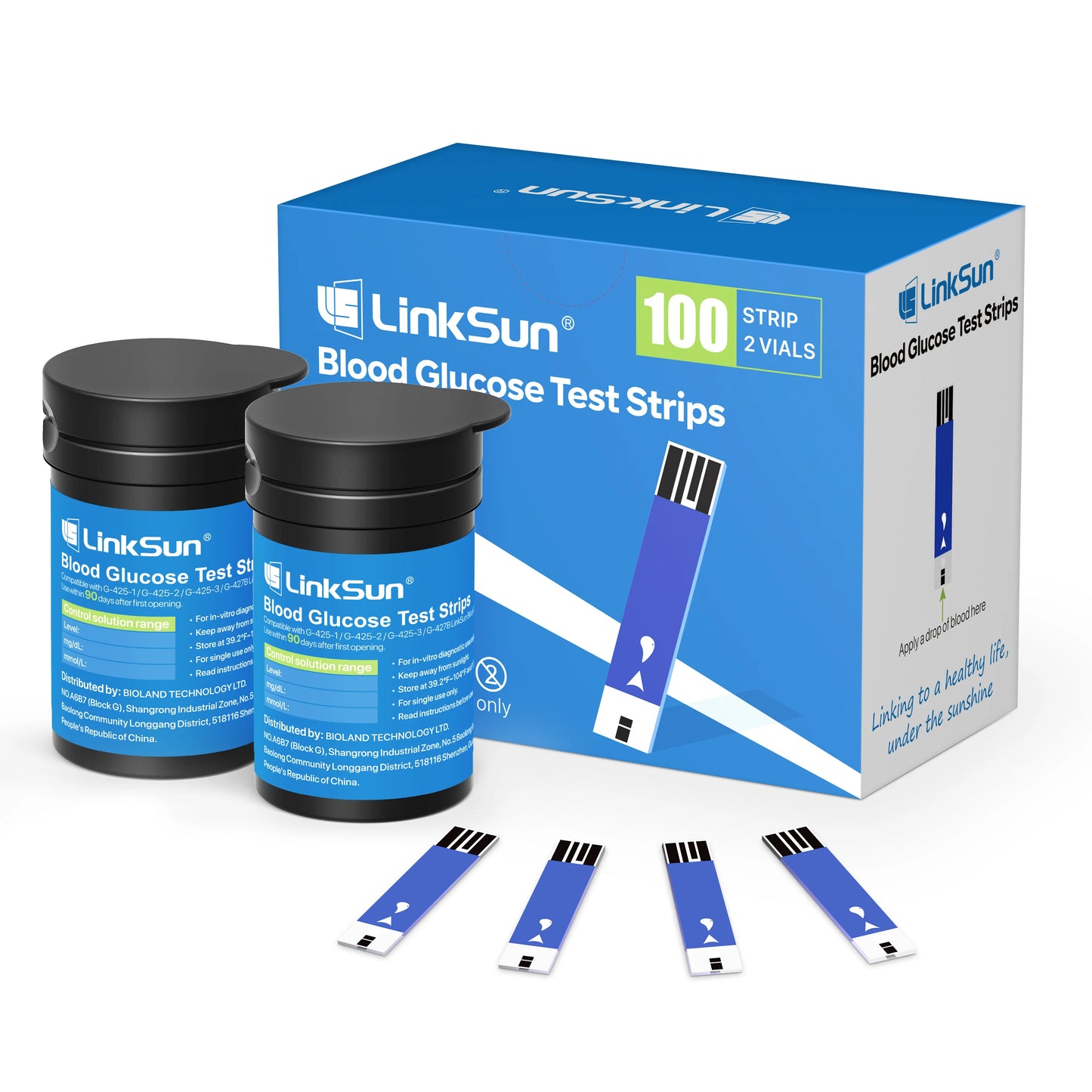 Linksun Glucose Meter Kit With Blood Sugar Test Strips