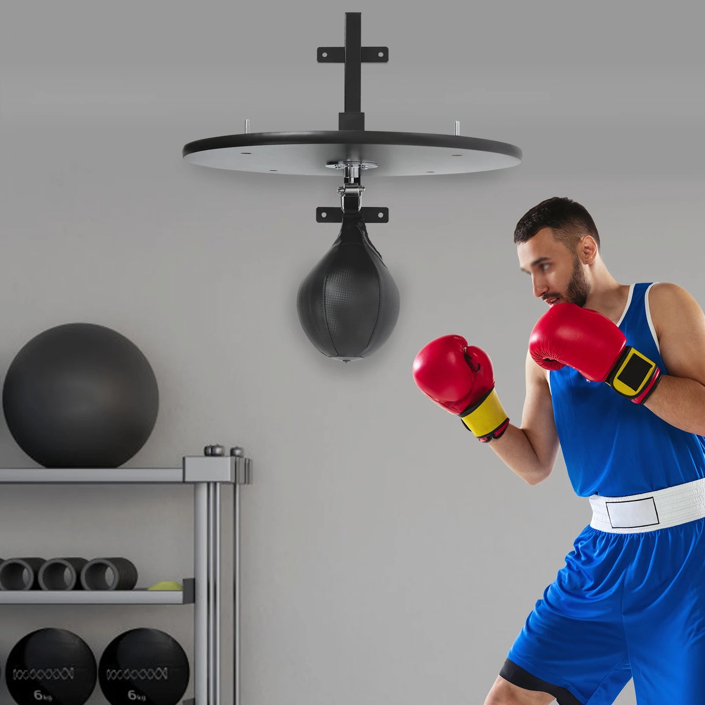 Heavy Duty Boxing Training Equipment  Speed Bag Platform Kit with Punching Ball in Homes, Gyms, Companies, Schools, etc.