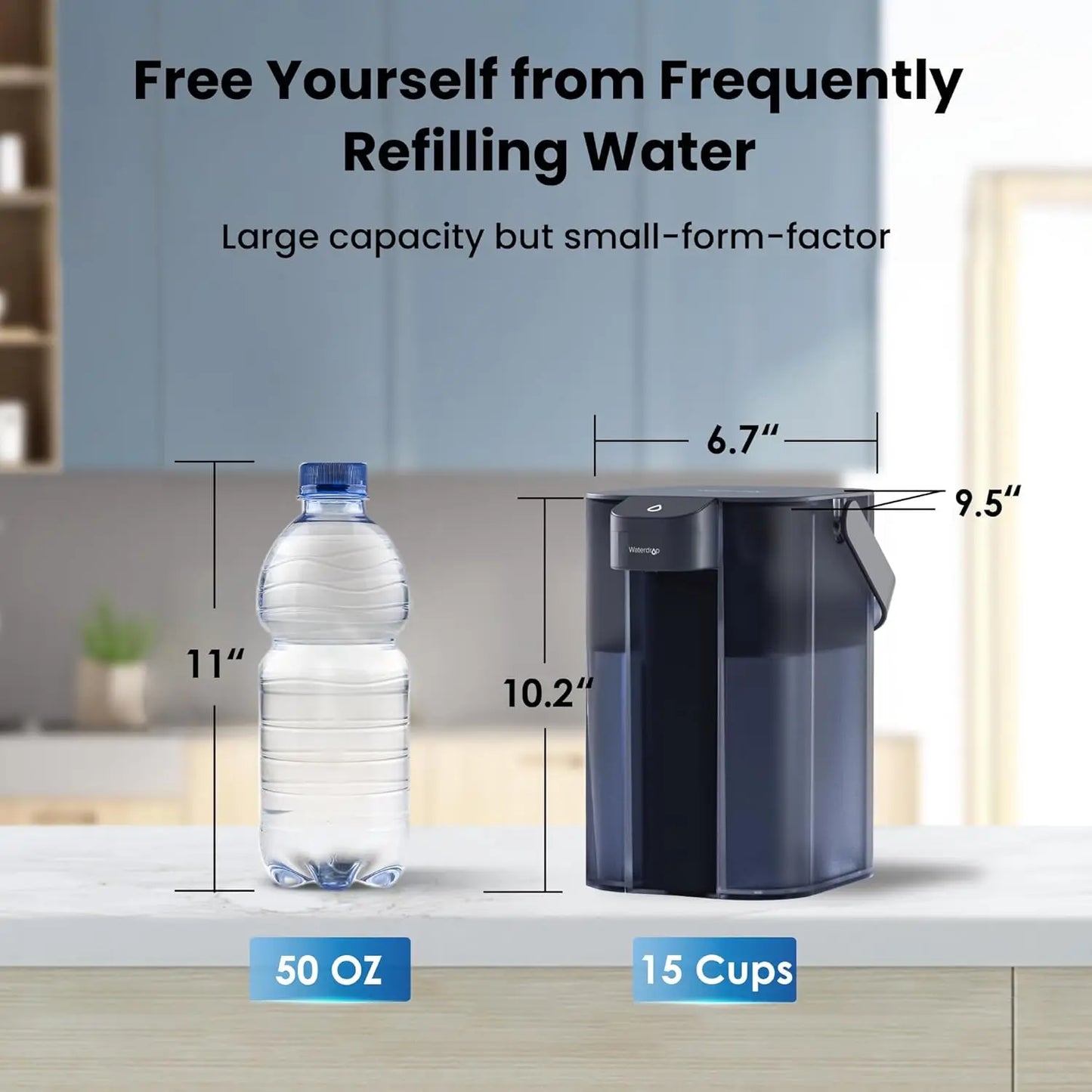 Waterdrop Alkaline Filter Pitcher NSF 42 Countertop