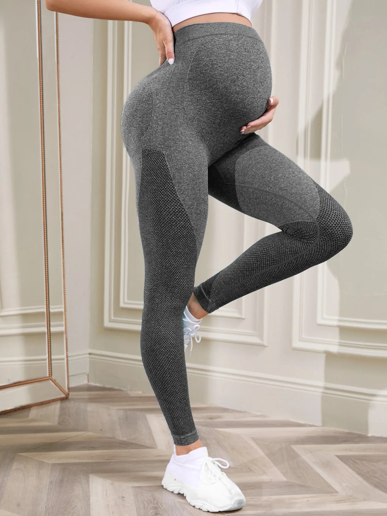 Maternity Over Belly Full Length Leggings For Pregnancy Yoga Workouts