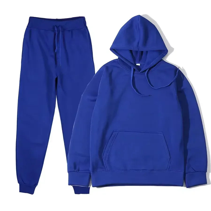 NONECN Winter Tracksuit Women Two Piece Set Hoodie Sweatpants