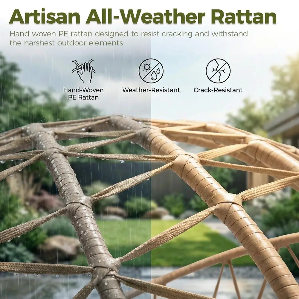 All Weather Double Hanging Egg Chair With Stand Outdoor Indoor