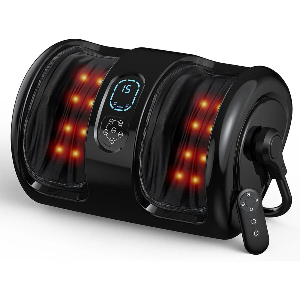 HTMM Electric Foot Calf Massager Shiatsu with Hot Compress