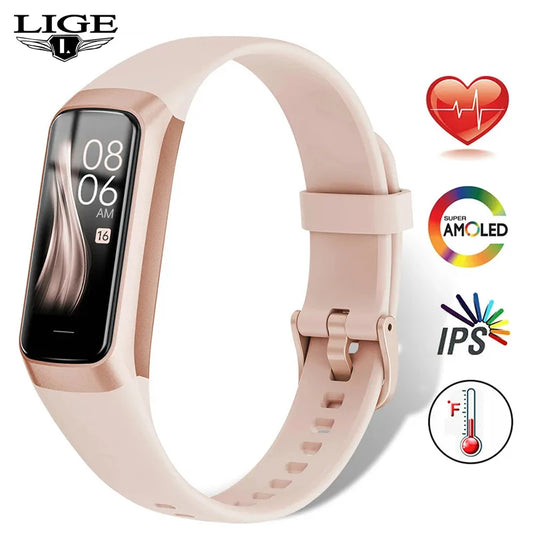 LIGE Amoled Smart Watch Heart Rate Monitor Waterproof Fitness Tracker
