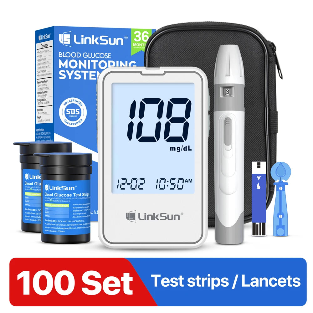 Linksun G-425-3 Blood Glucose Meter Complete Kit For Diabetes Testing