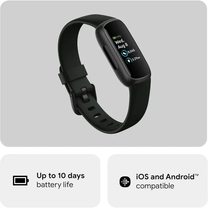 Popular Inspire 3 Health and Fitness Tracker with Stress Management Workout Intensity Sleep Tracking 24/7 Heart Rate Midnight Zen Black One Size S and L Bands Included