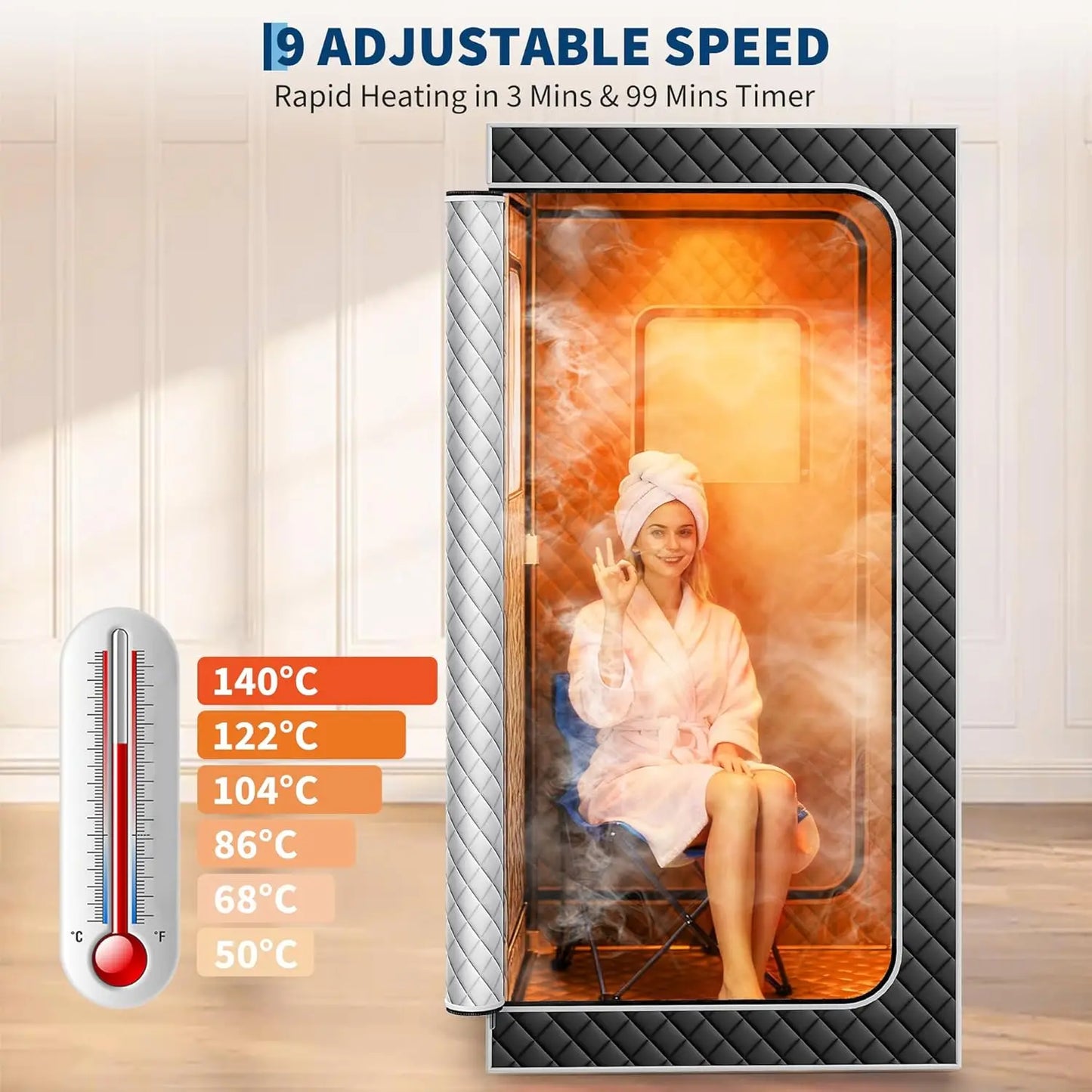 HobbyLane Portable Home Sauna Box With 4L Steamer Kit