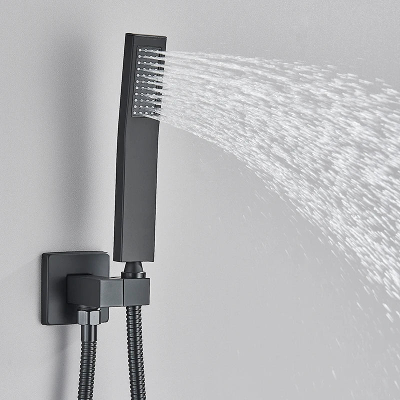 Quyanre Concealed Shower System Rain Waterfall Faucet Set