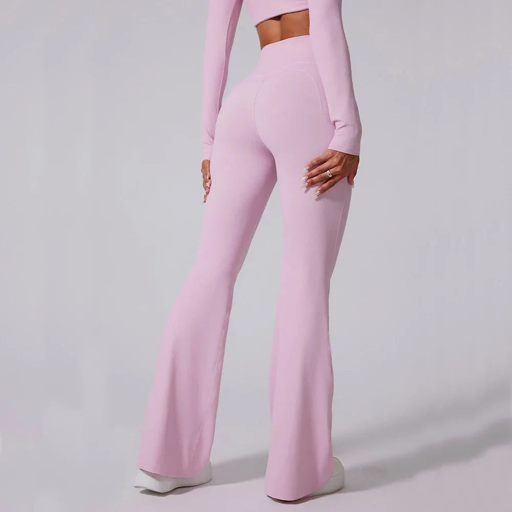 CN Sichuan Guangdong Womens High Waist Flared Leggings