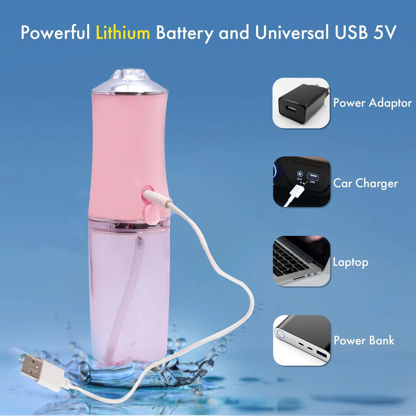 Oral Irrigator Portable Dental Water Flosser USB Rechargeable Water Jet Floss Tooth Pick 4 Jet Tip 220ml 3 Modes Teeth Cleaner ﻿