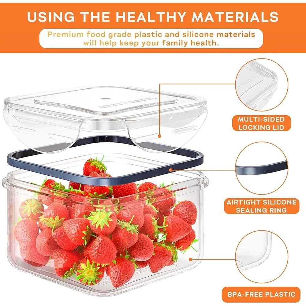 40 PCS Airtight Food Storage Containers Set Stackable Meal Prep Plastic with Lids Reusable Durable Kitchen Organization