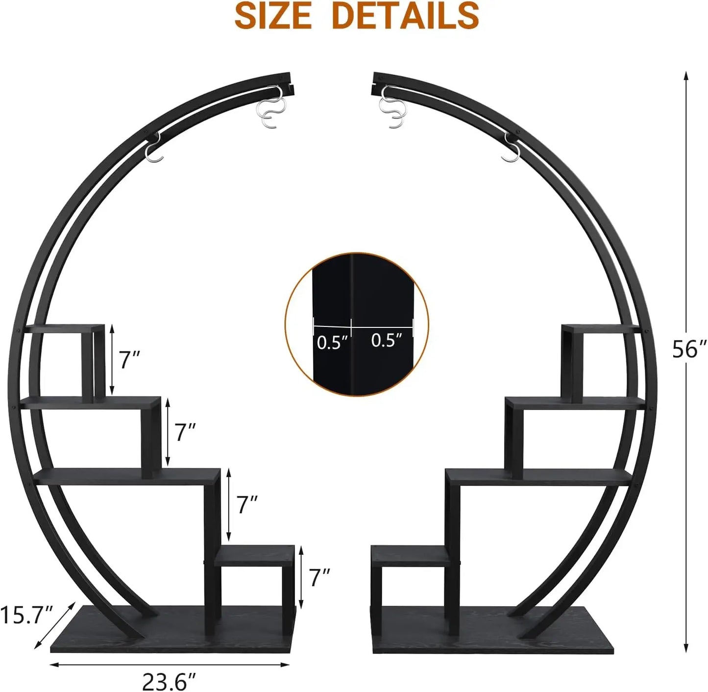 Twister 2pcs 5-Tier Metal Plant Stand Set