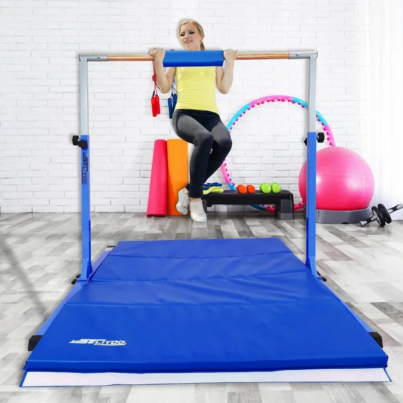 YTYIN Foldable Gymnastics Bar For Kids Teens Adjustable