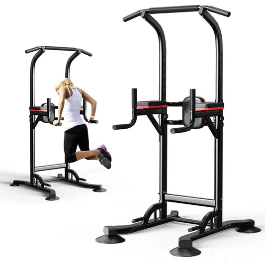 Oneofics Pull Up Bar Station Adjustable Multifunction Power Tower Dip Bar Station Home Gym Strength Training Equipment