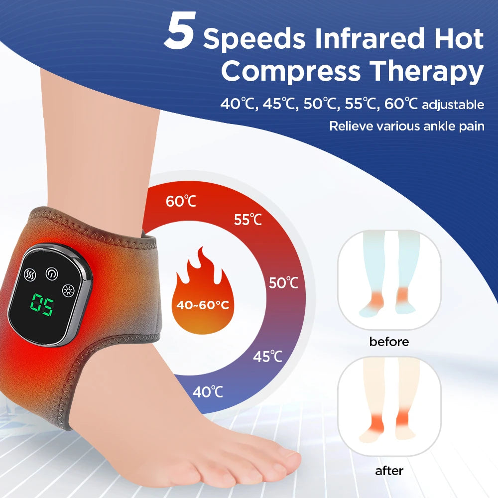 PASTSKY Electric Foot Ankle Massager With Heated Vibration