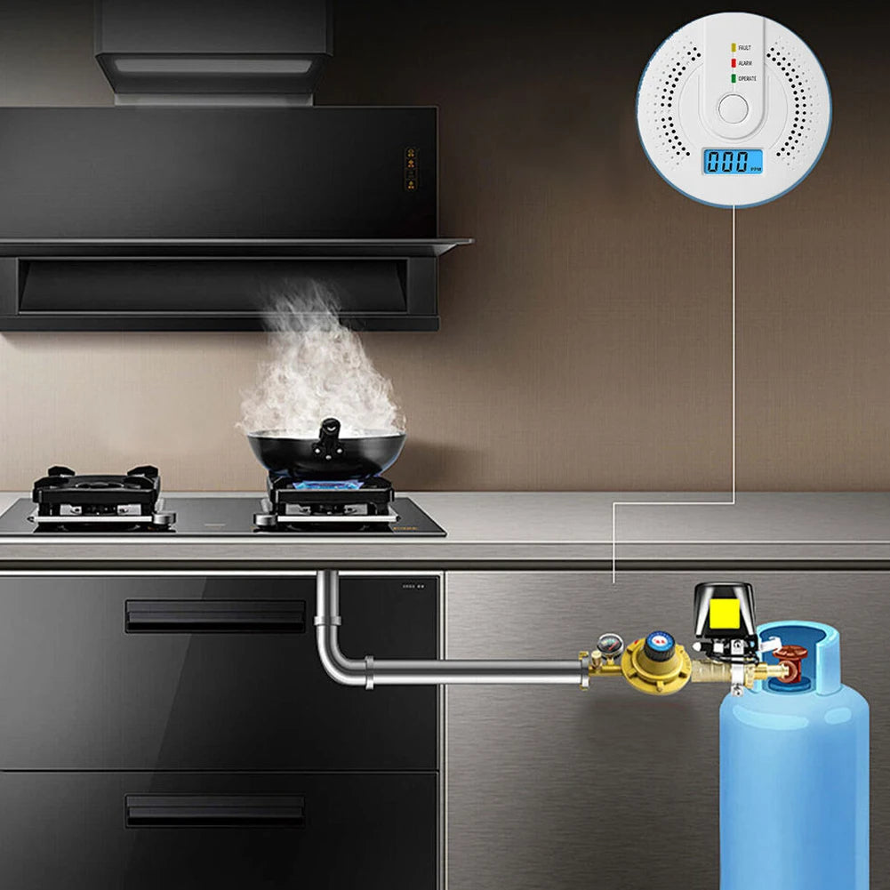 NONEDIY Digital Carbon Monoxide Detector Battery Powered CO Alarm