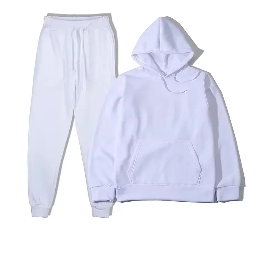 NONECN Winter Tracksuit Women Two Piece Set Hoodie Sweatpants