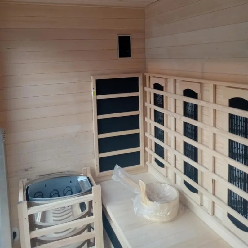 Hybrid Wood Sauna 3 To 4 Person Indoor Outdoor Wifi
