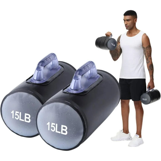 Water Filled Dumbbells Travel Set 30 Lbs Pair Portable Gym