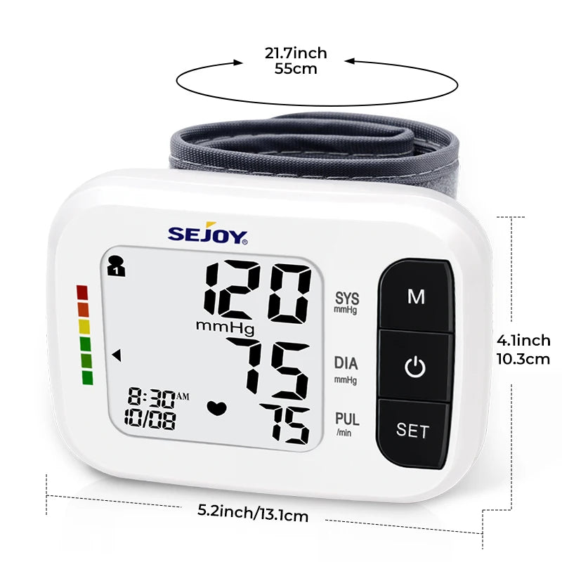 Sejoy Wrist Blood Pressure Monitor And Pulse Oximeter