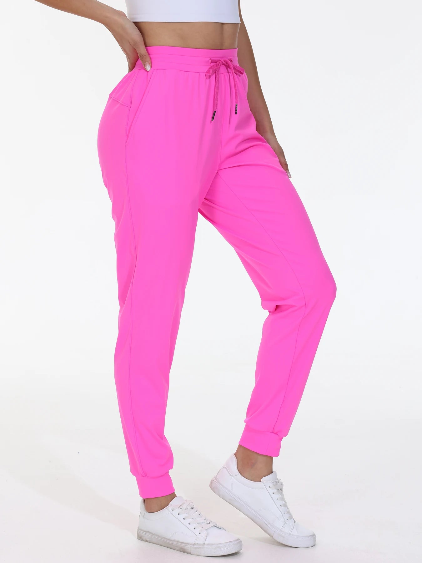 Fujian Womens Fitness Jogging Pants High Belt Drawstring