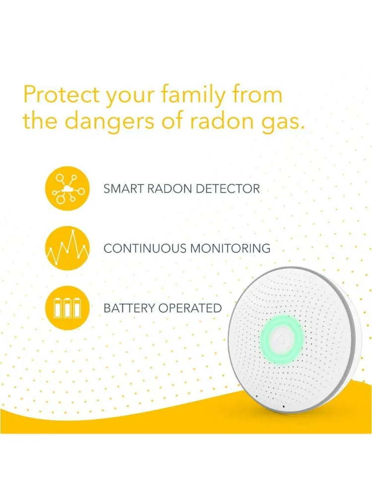 2950 Wave Radon - Smart Radon Detector with Humidity & Temperature Sensor Easy-to-Use  Accurate  No Lab Fees