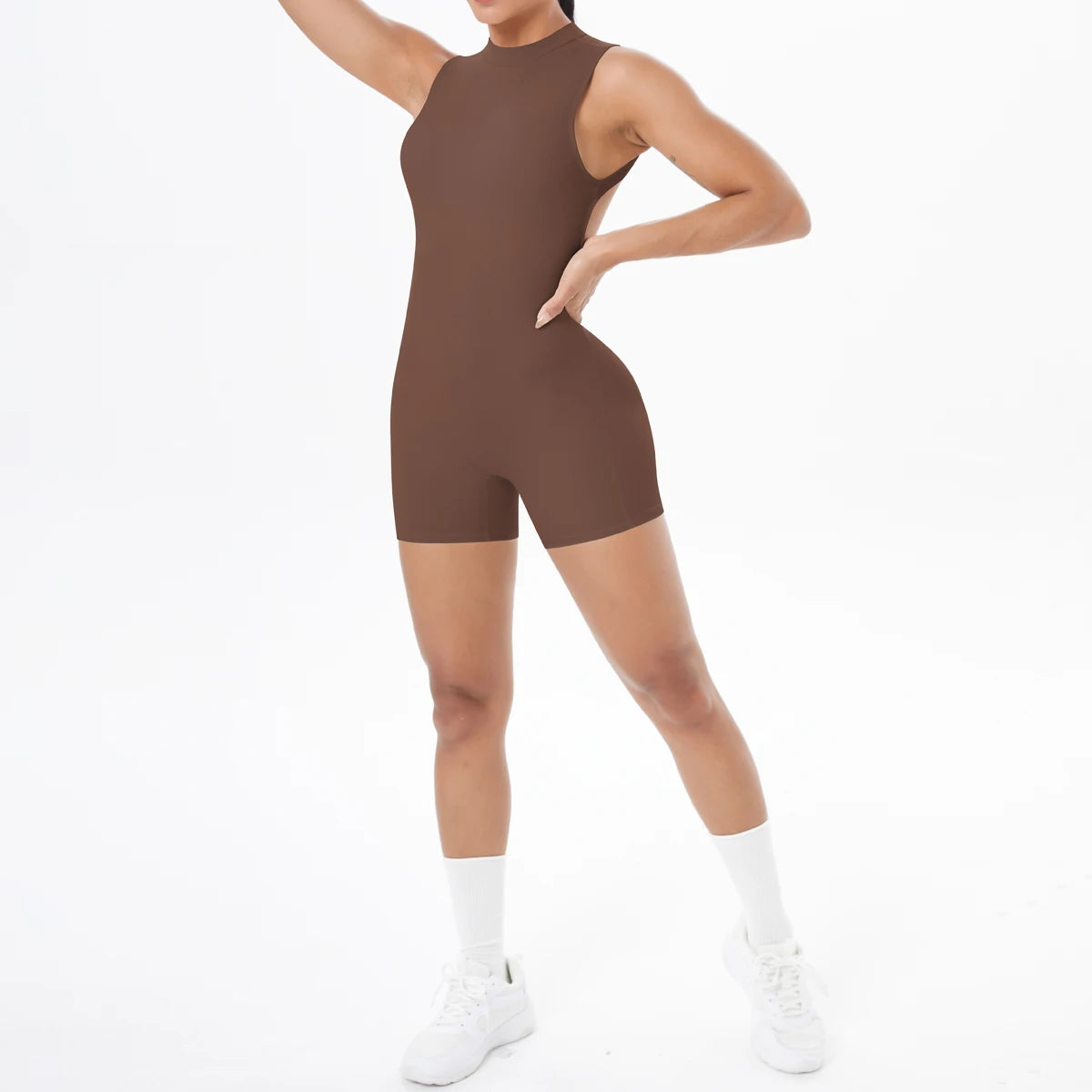 Hamidou Sleeveless Backless Yoga Jumpsuit for Women