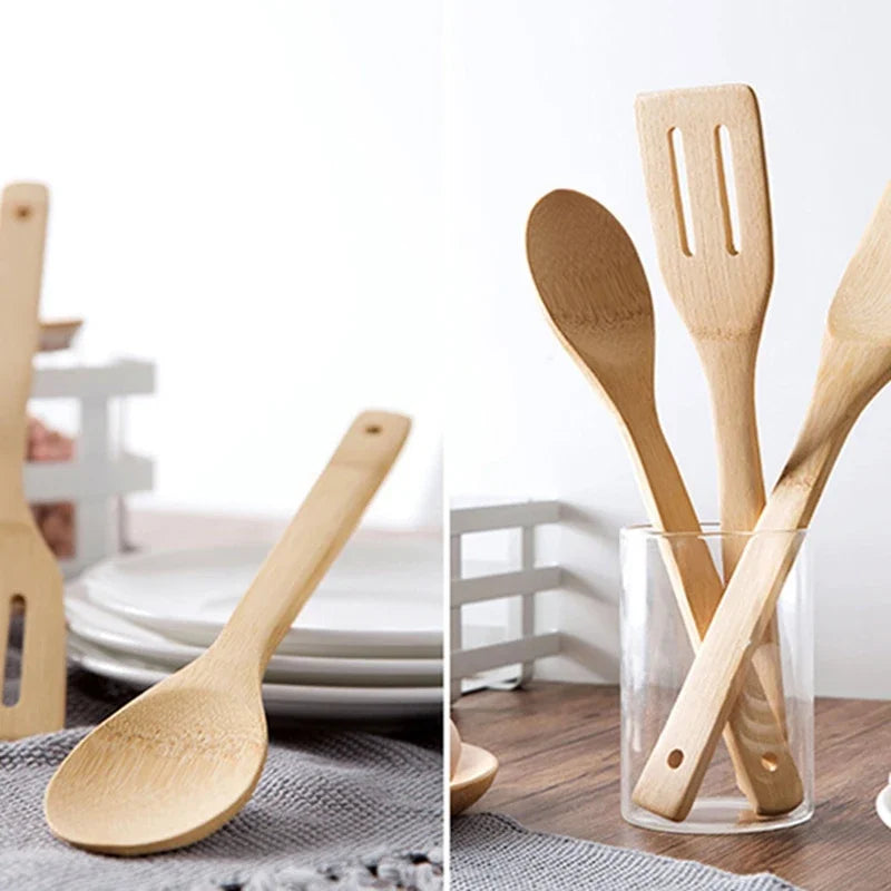 Feature Bamboo Nonstick Kitchen Spatula Turners Utensils For Cooking