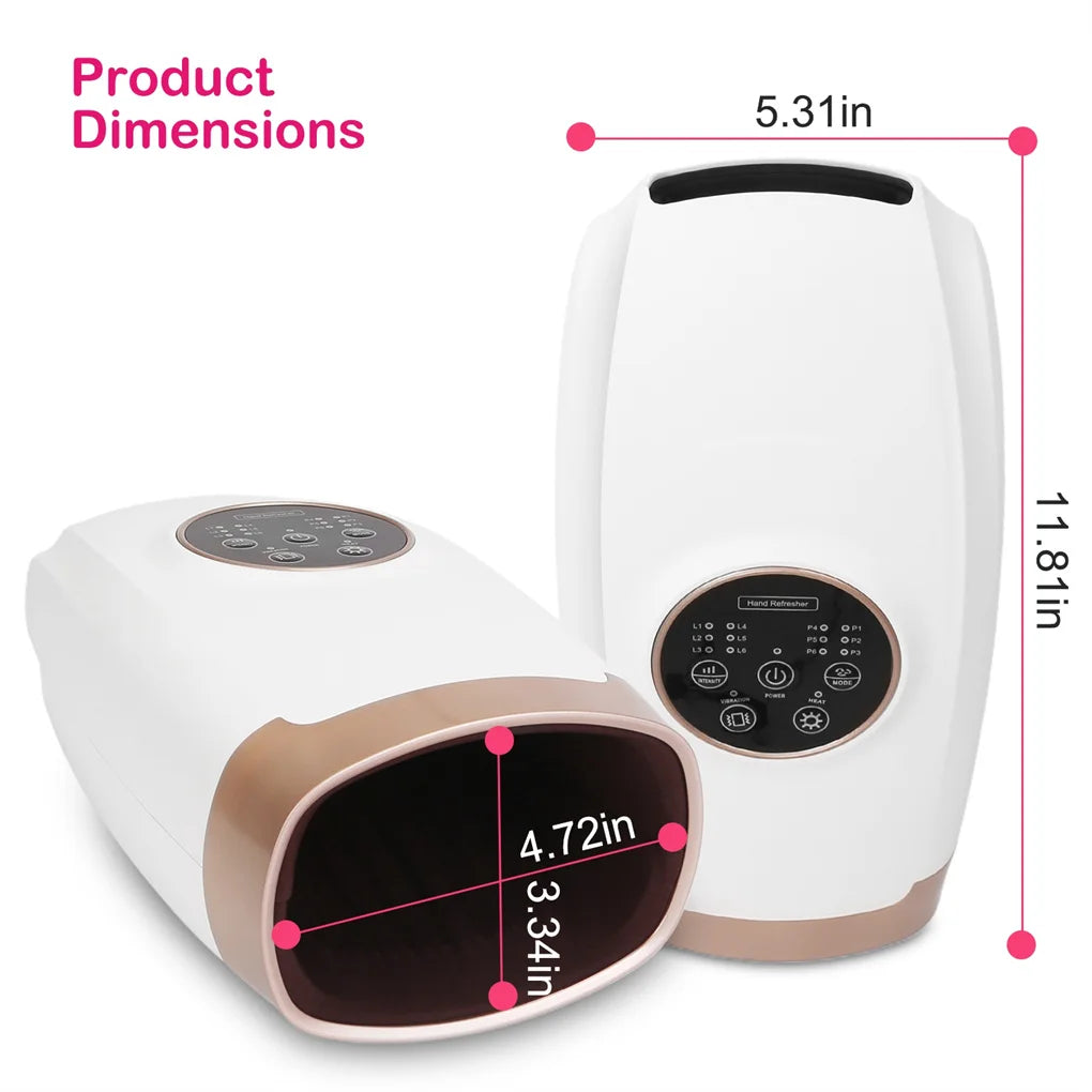 Cordless Electric Hand Massager with Compression Rechargeable Hand Therapy Massager 6 Levels Pressure Vibration Heating Massager