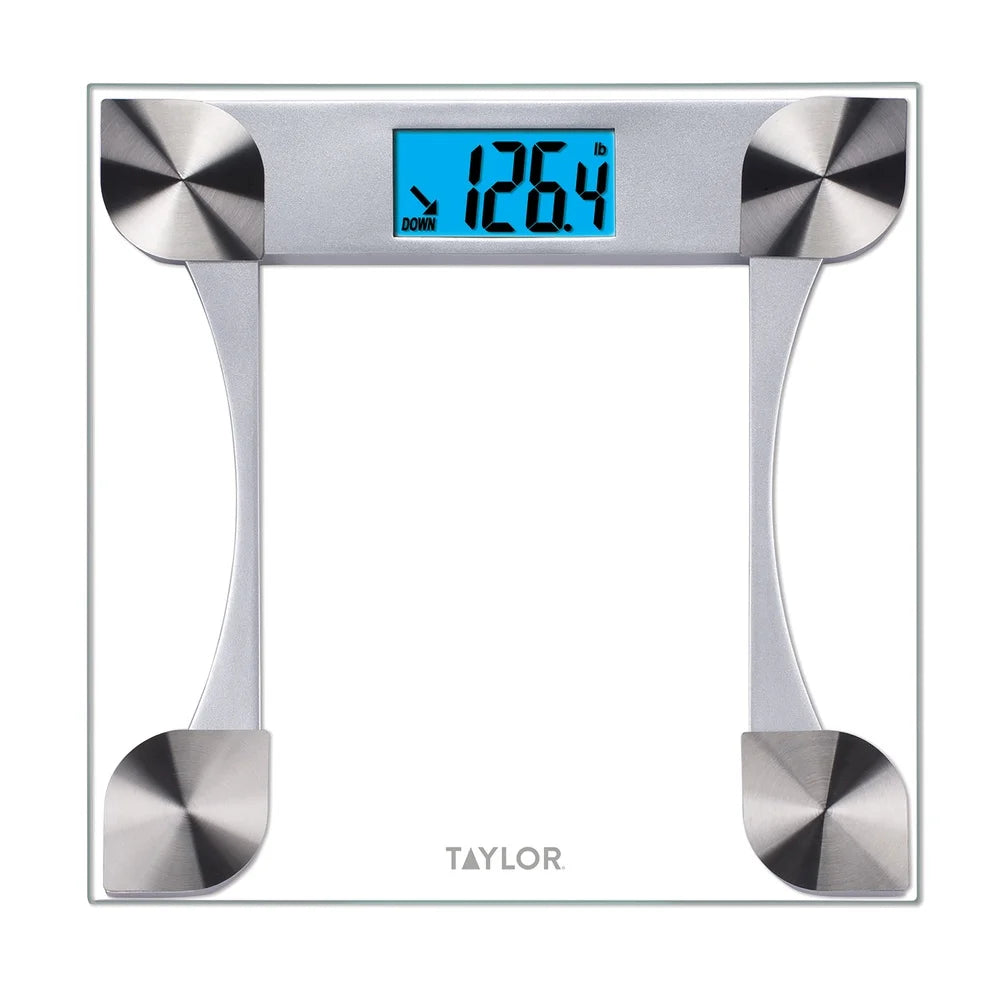 Weight Tracking Glass Body Scale 440lb Capacity LCD Display Battery Powered Health Fitness Tracker Dual User Eloquent Design