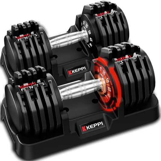 YTYIN Adjustable Dumbbell Set With Anti Slip Metal Handle