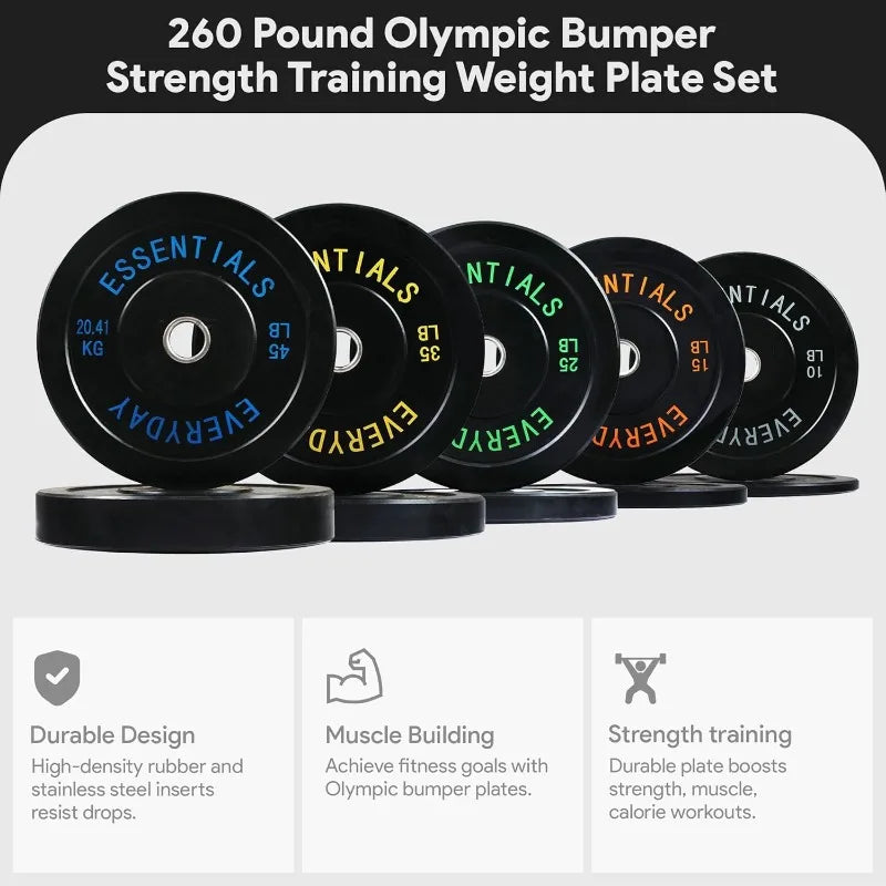 BalanceFrom Color Coded Black Bumper Plate Weight Plate with Steel Hub