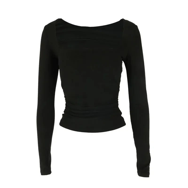VYTBCN Autumn Women T Shirt Solid Elegant Long Sleeve Tee
