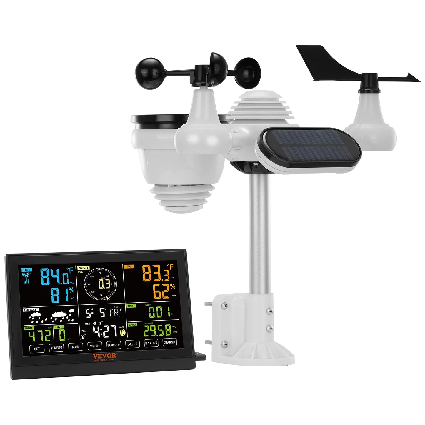 SucceBuy 7 In 1 Wireless Weather Station With Forecast Alerts
