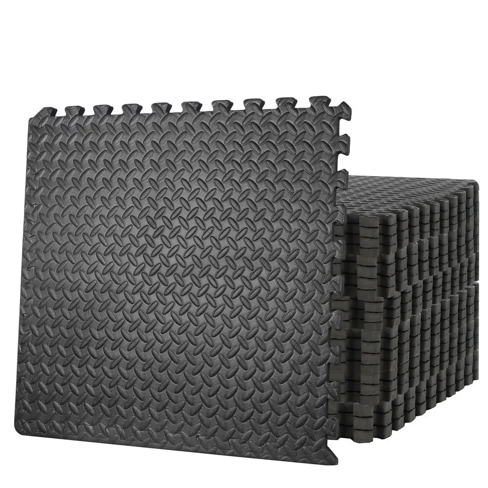 Puzzle Exercise Mat 3/4 Inch Thick Interlocking Tiles Workout Equipment 24 48 72 96