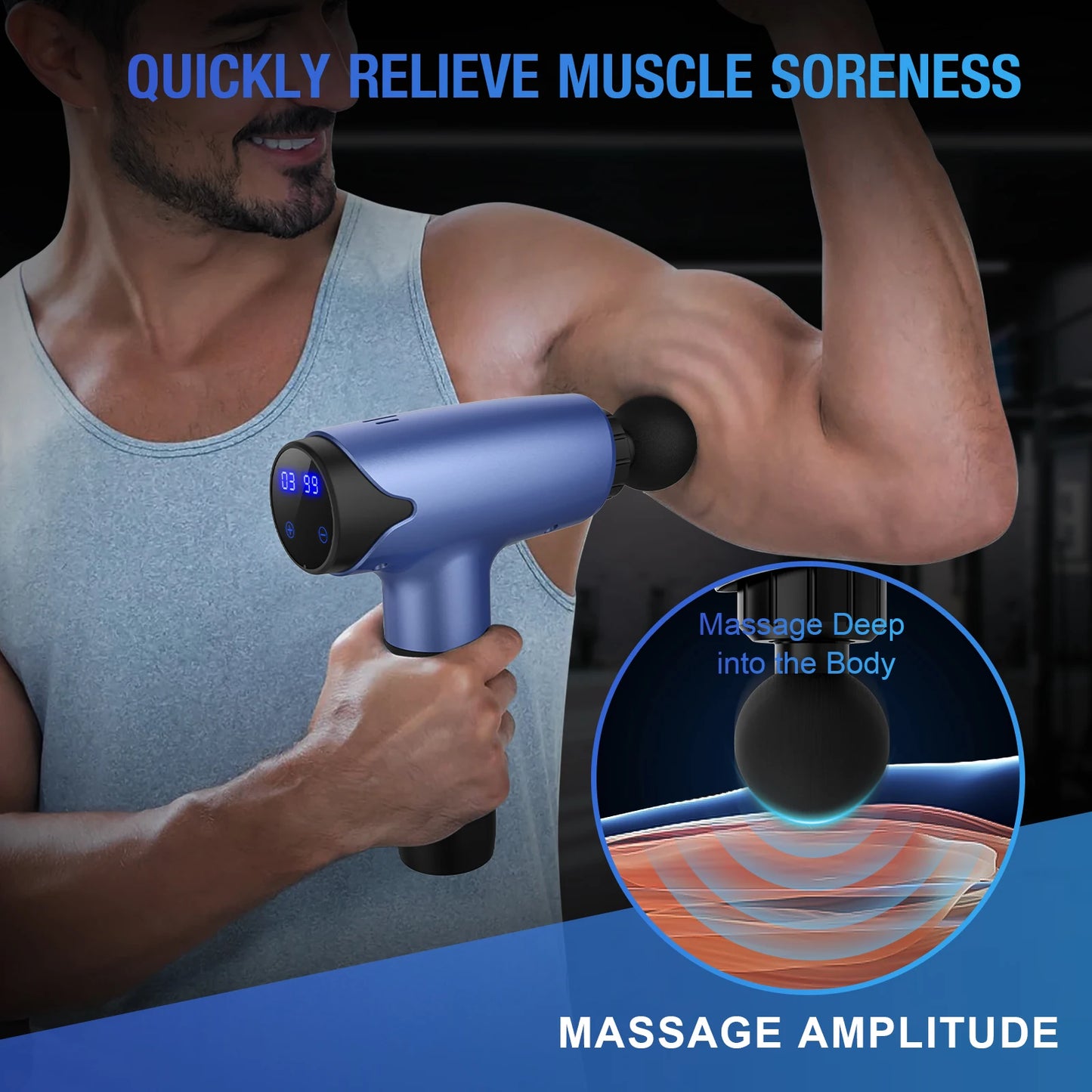 Sejoy Fascia Gun Tissue Massager 30 Speeds Led Screen