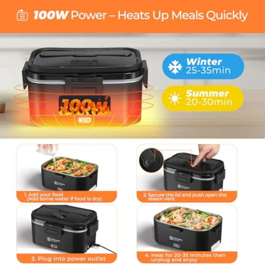 Electric Lunch Box 100W Portable Food Warmer For Adults